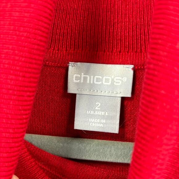 Chicos Featherweight Turtleneck Tunic Sweater Large Cashmere Blend Assymetrical - Picture 5 of 10